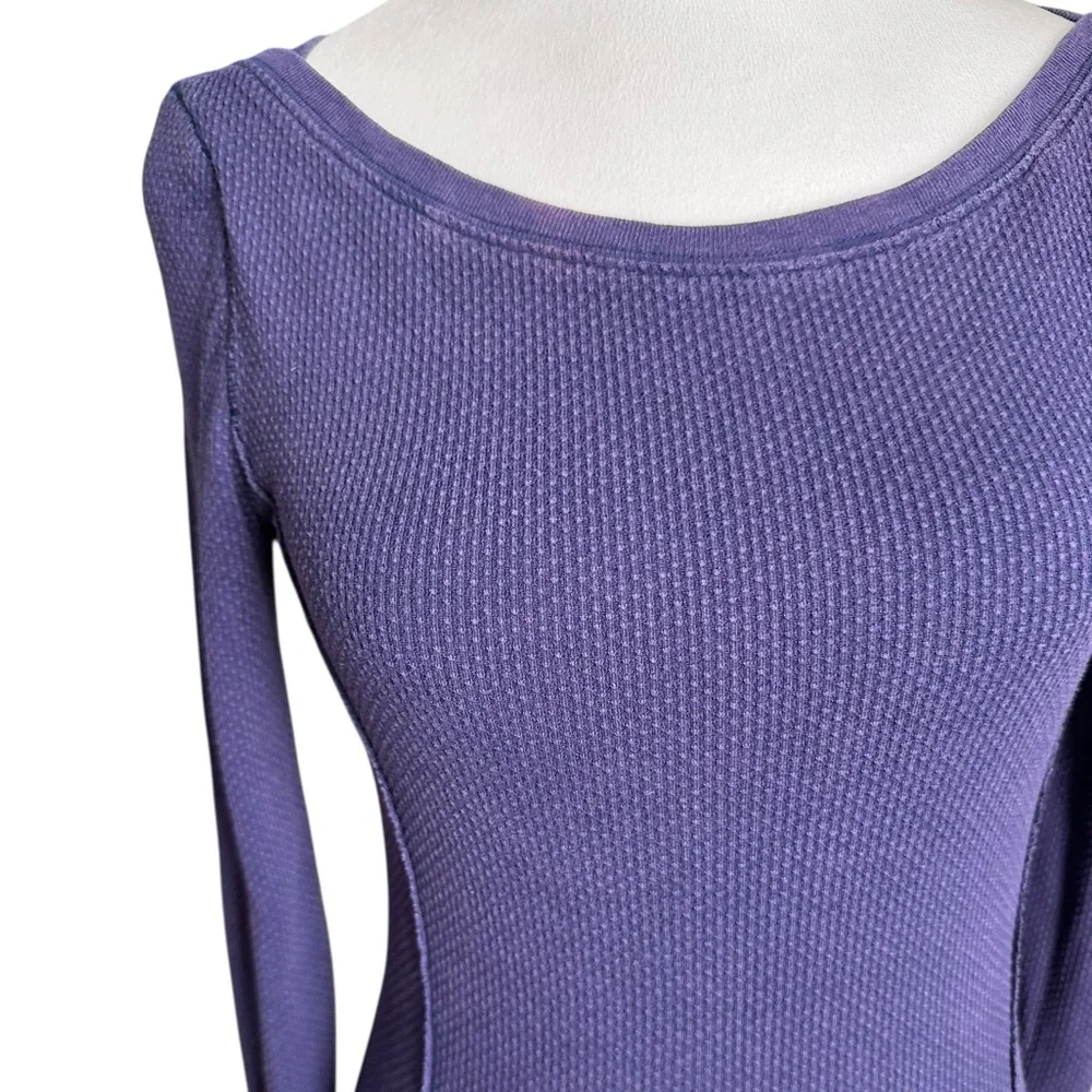 Free People Women's XS Newbie Rosy Cuff Thermal Purple Top - Picture 7 of 17